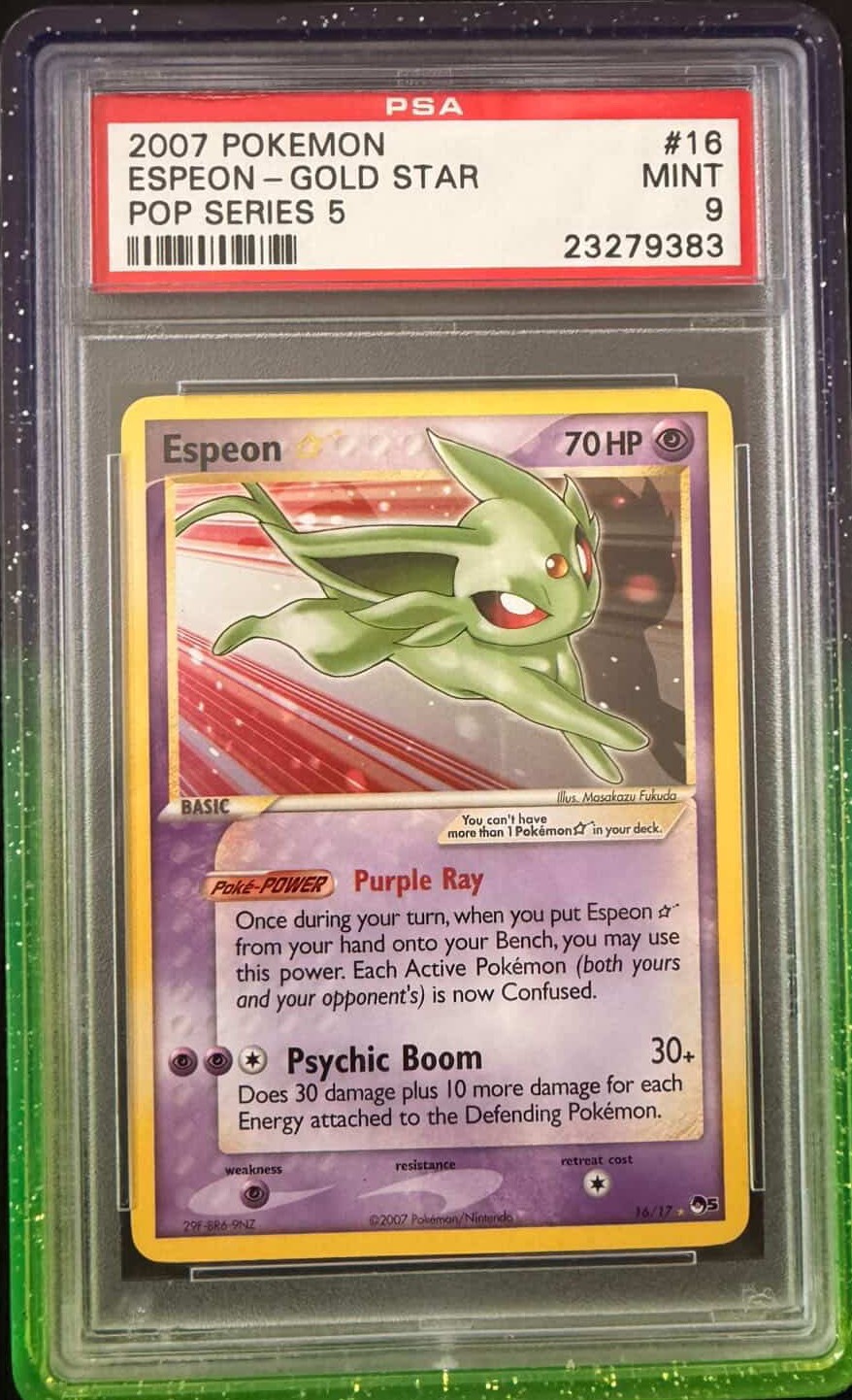 PSA9 English Gold Star Espeon - Front
